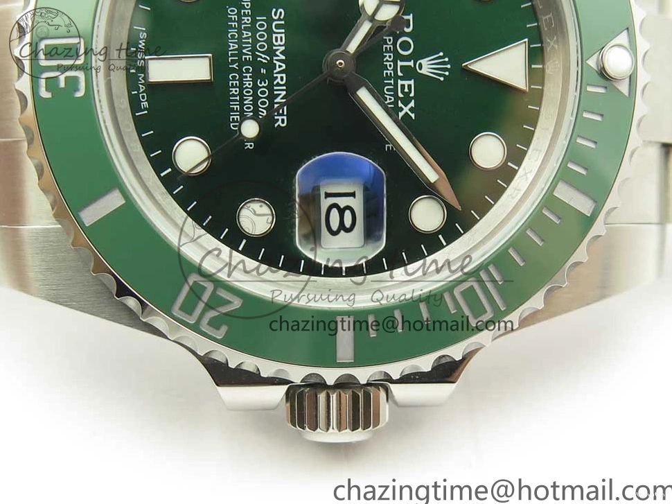Best Green SA3135 904L on Ceramic V9F 116610 1:1 SS LV Edition Bracelet Submariner 0511